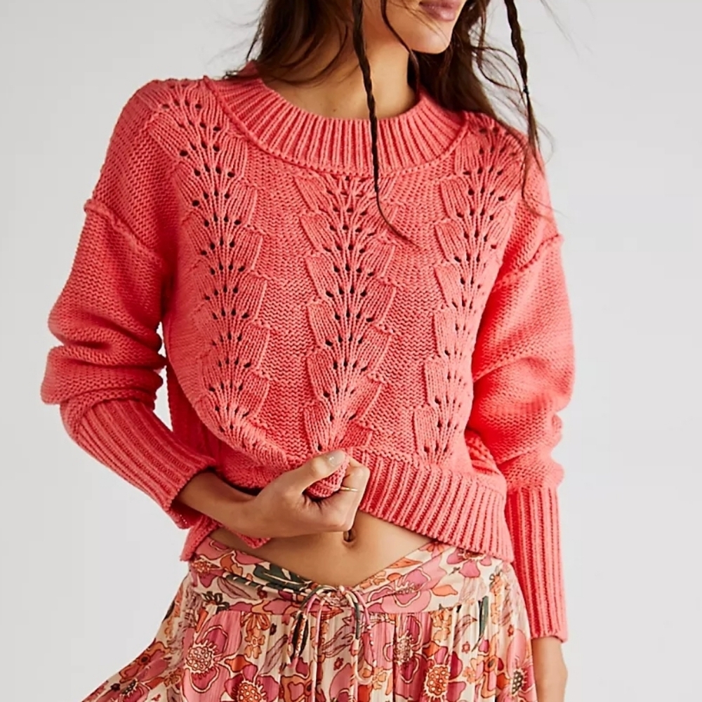 Free People Bell Song Sweater in Lyra Reef. Size Small.